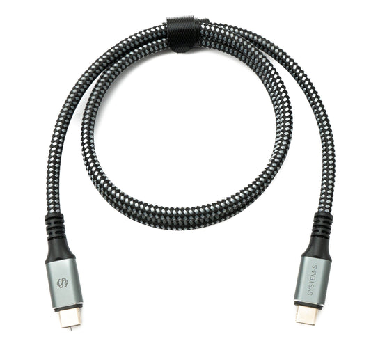 SYSTEM-S USB4 USB 80 cm snúra Tegund C karlkyns í karlkyns fléttuð 40 Gbit/s 240 W USB 4.0 snúra