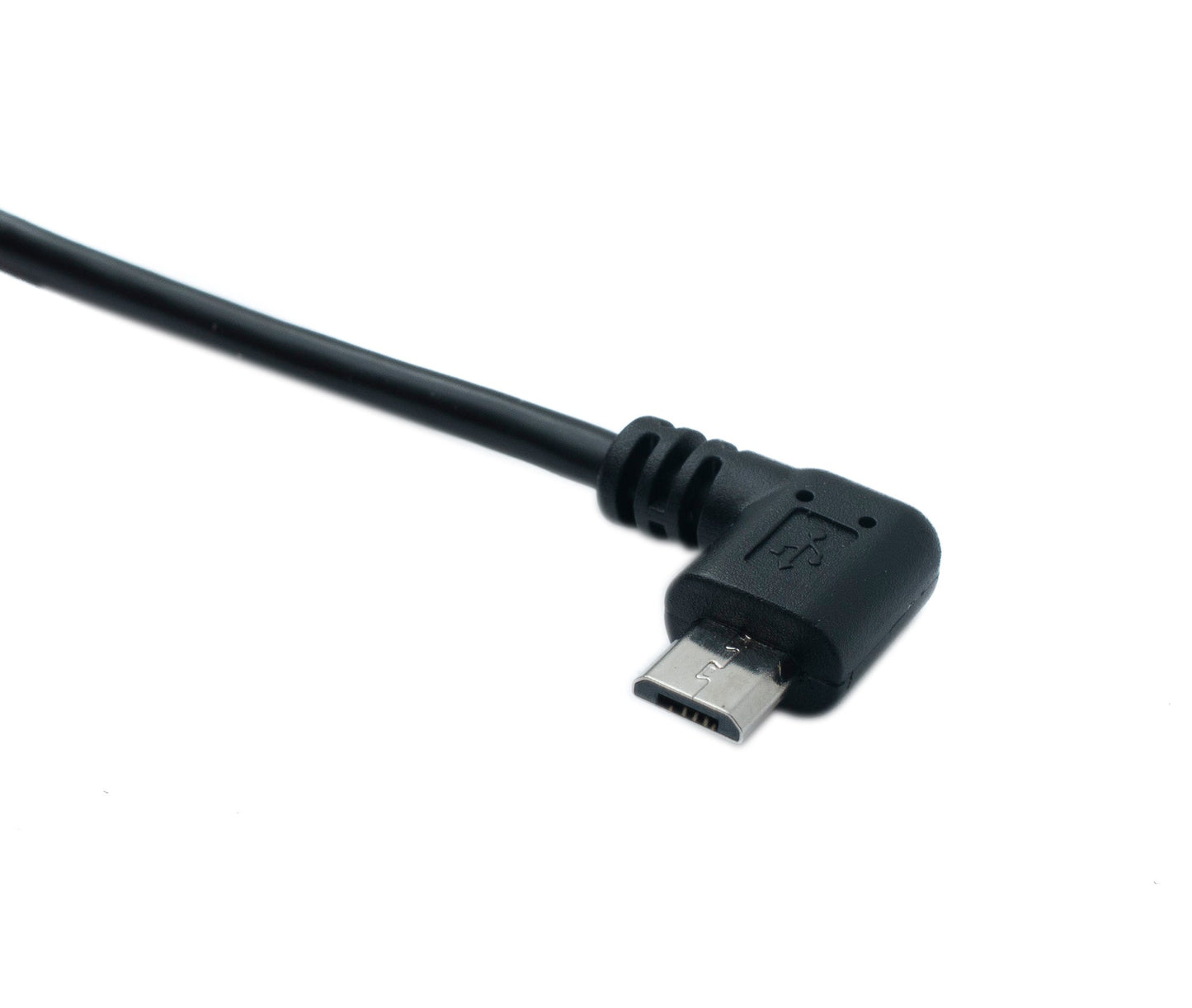 SYSTEM-S USB 2.0 Kabel 20 cm Micro B Stecker zu Typ A Stecker Right Angled Winkel