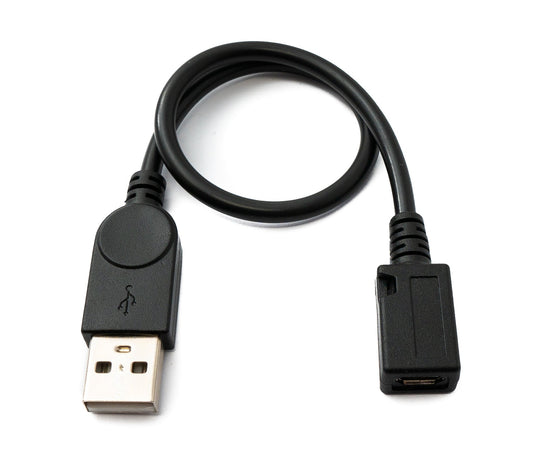 SYSTEM-S USB 2.0 Kabel 30 cm Micro B Buchse zu Typ A Stecker in Schwarz
