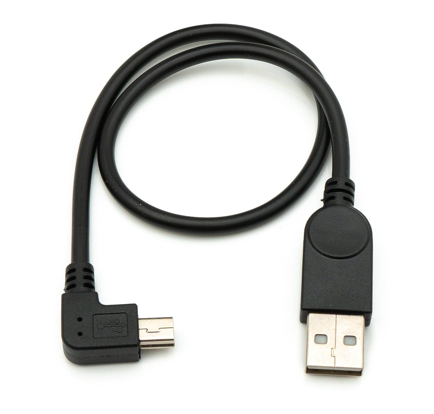 SYSTEM-S USB 2.0 Kabel 35 cm Mini B Buchse zu Typ A Stecker Winkel in Schwarz