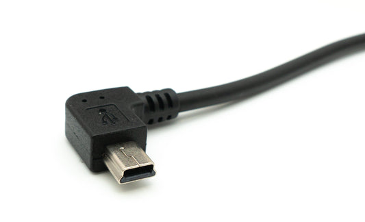 SYSTEM-S USB 2.0 Kabel 35 cm Mini B Buchse zu Typ A Stecker Winkel in Schwarz