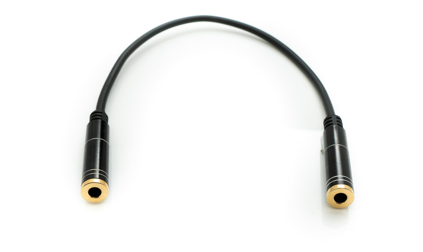 SYSTEM-S Hljóðsnúra 20 cm Stereo AUX Jack 3,5 mm kvenkyns í kvenkyns í svörtu