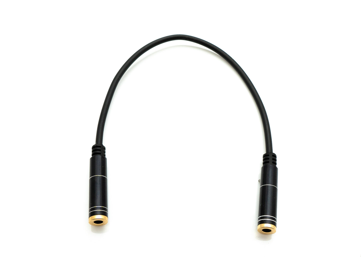 SYSTEM-S Hljóðsnúra 20 cm Stereo AUX Jack 3,5 mm kvenkyns í kvenkyns í svörtu