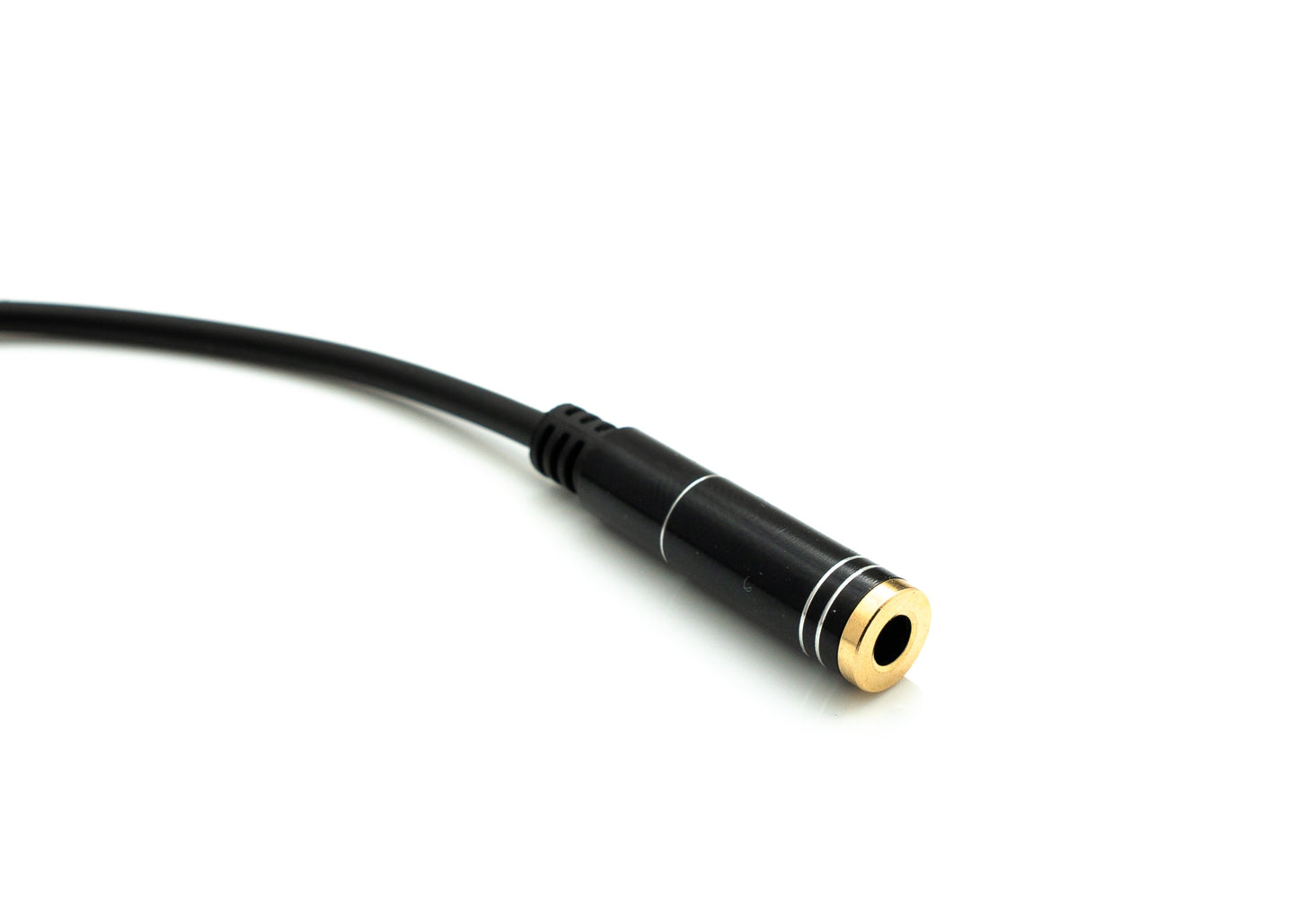 SYSTEM-S Hljóðsnúra 20 cm Stereo AUX Jack 3,5 mm kvenkyns í kvenkyns í svörtu