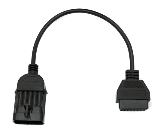 SYSTEM-S OBD Kabel 30 cm OBD 2 Buchse für Opel 10pin in Schwarz für Auto Diagnose