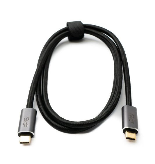 SYSTEM-S USB 3.2 Gen 2 Kabel 100 cm Typ C Stecker zu Stecker geflochten Schwarz