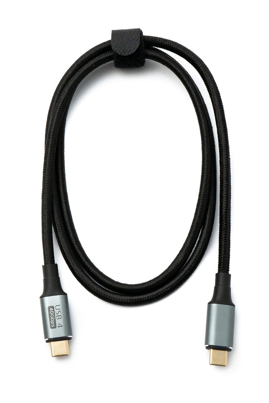 SYSTEM-S USB4 USB Kabel 100 cm Typ C Stecker zu Stecker 40 Gbit/s USB 4.0 geflochten Schwarz