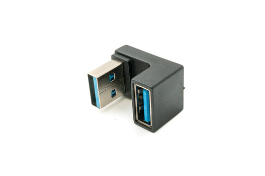 SYSTEM-S USB 3.0 Gen 2 U Turn 180° Adapter Typ A Buchse zu Stecker Kabel in Schwarz