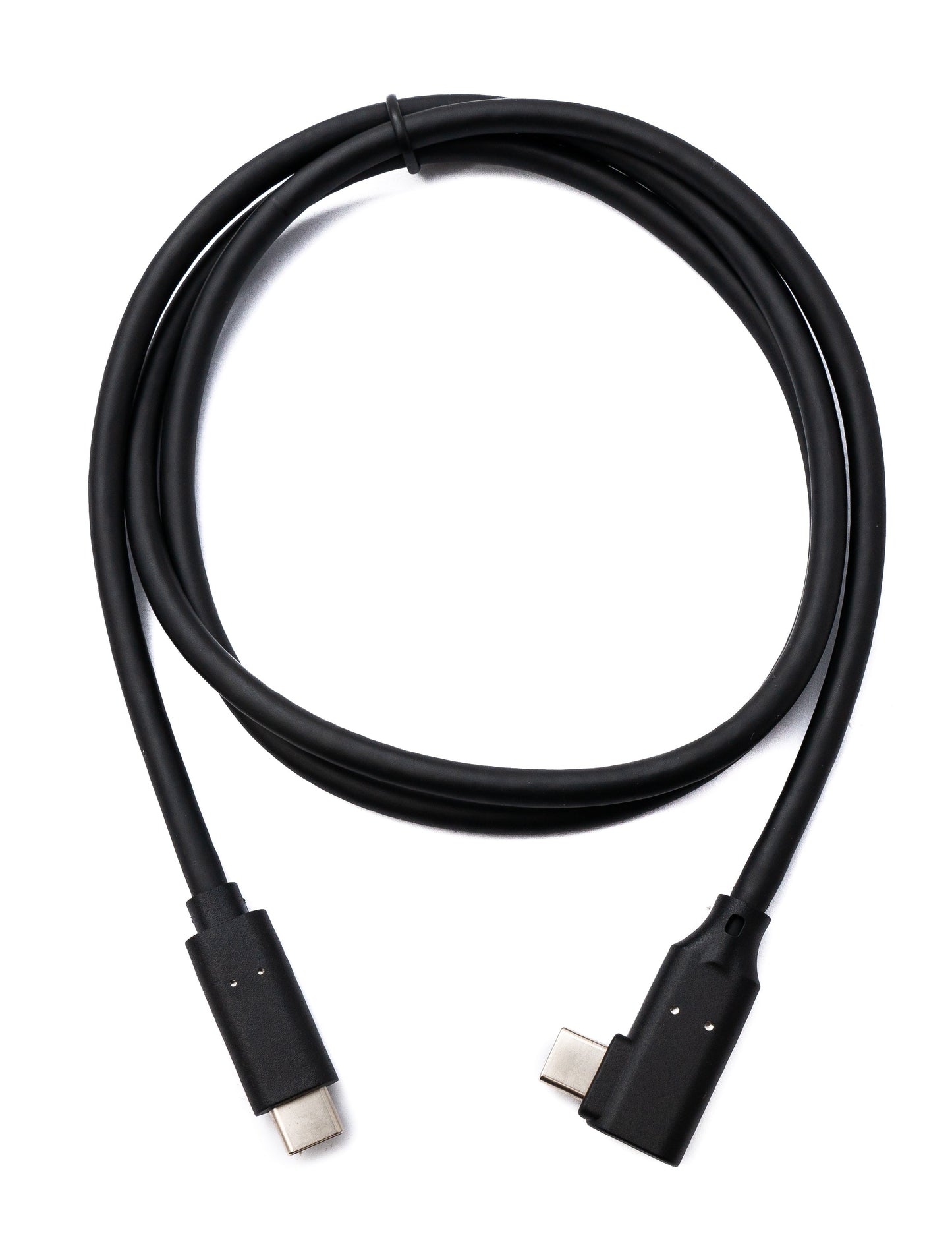 SYSTEM-S USB 3.2 Gen 1 snúra 100 cm Tegund C karlkyns í karlkyns vinklaður í svörtu