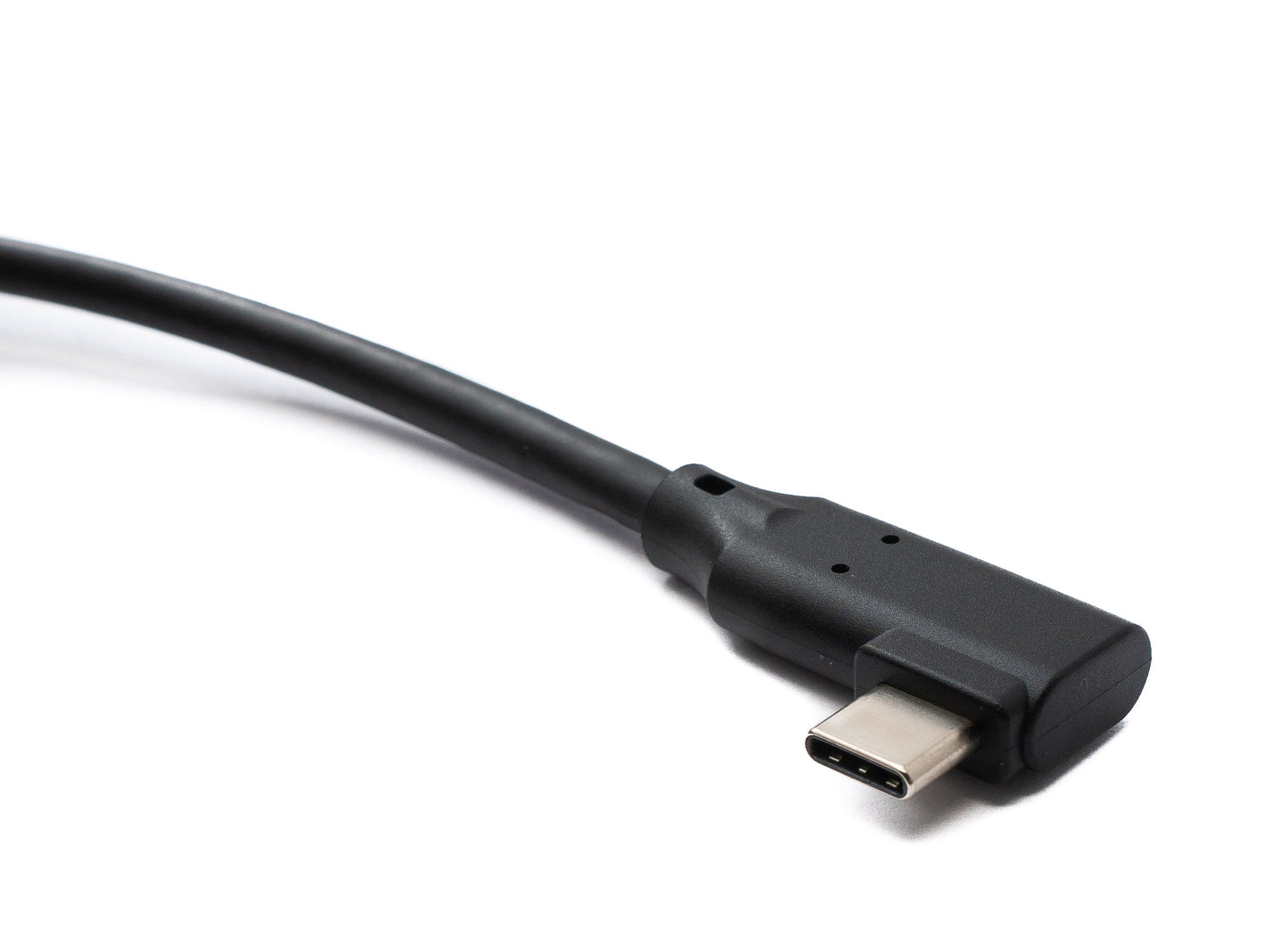 SYSTEM-S USB 3.2 Gen 1 snúra 100 cm Tegund C karlkyns í karlkyns vinklaður í svörtu