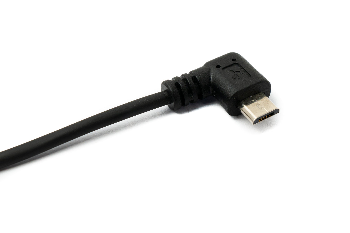 SYSTEM-S USB 2.0 Kabel 120 cm Typ A Stecker zu Micro B Stecker Spirale Winkel in Schwarz