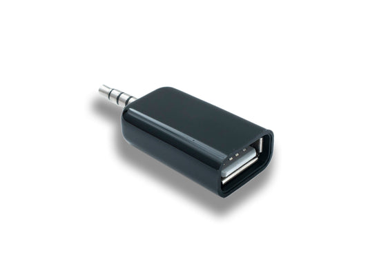 SYSTEM-S Audio USB Adapter 3.5 mm jack plug to 2.0 Type A socket AUX cable in black