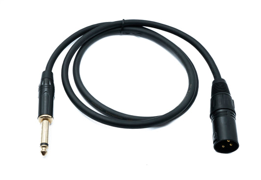 SYSTEM-S Audio XLR cable 100 cm 3-pin plug to jack AUX 6.35 mm 2-pin TS plug