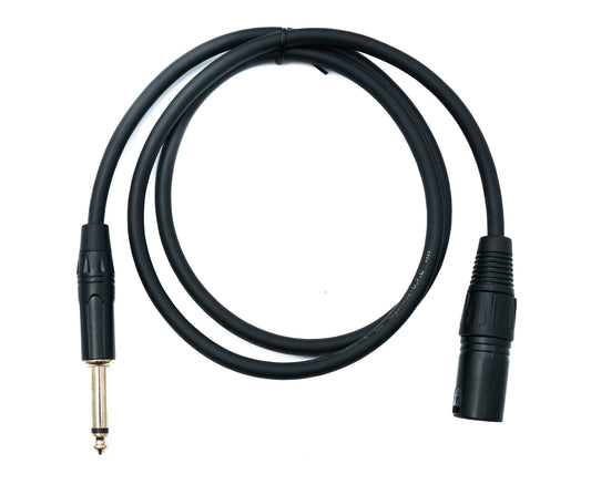 SYSTEM-S Audio XLR cable 100 cm 3-pin plug to jack AUX 6.35 mm 2-pin TS plug
