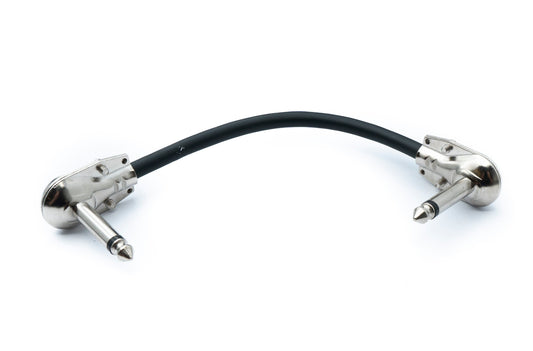 SYSTEM-S Hljóðtengisnúra 15 cm AUX 6,35 mm 2 pinna tengi í tengi horn millistykki