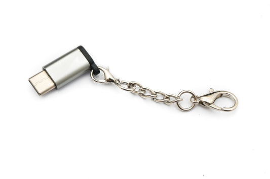 SYSTEM-S USB 3.1 millistykki af gerðinni C karlkyns í 2.0 Micro B kvenkyns keðja í gráu