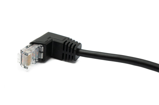 SYSTEM-S LAN Kabel 30 cm RJ45 Stecker zu 8 pin Terminalblock Winkel in Schwarz