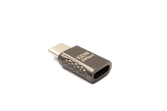 SYSTEM-S USB 3.2 Gen 2 millistykki 20A 100W Type C karlkyns í kvenkyns snúra í gráu