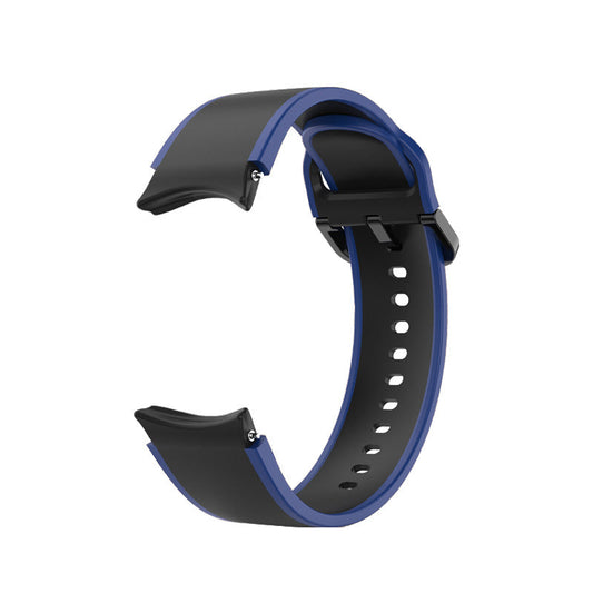 SYSTEM-S 20 mm sílikonól fyrir Samsung Galaxy Watch 5 4 snjallúr blár og svartur