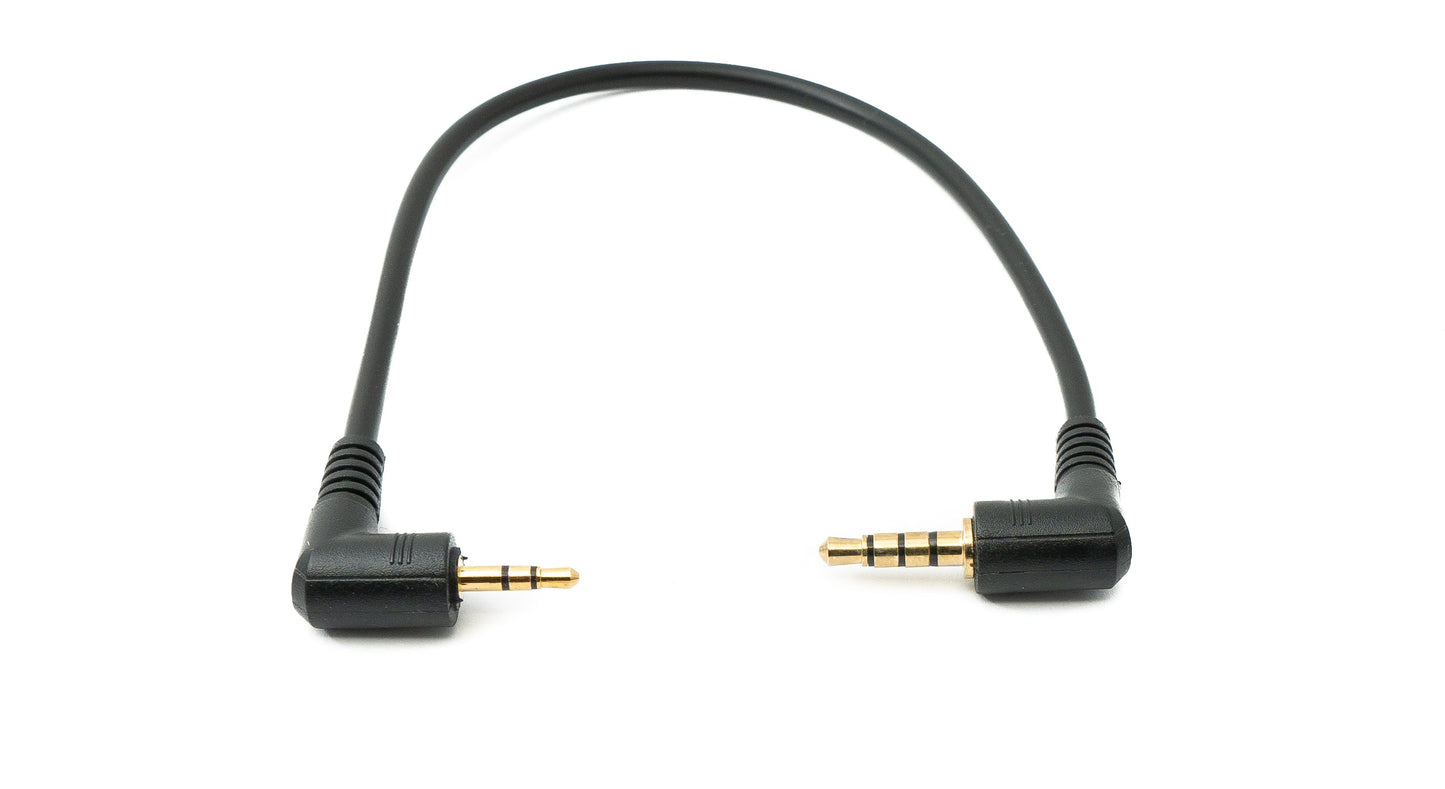 SYSTEM-S Hljóðsnúra 20 cm 2,5 mm jack-tengi í 3,5 mm horntengi AUX-millistykki svart