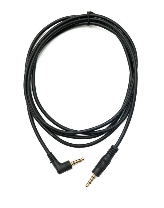 SYSTEM-S Audio Klinke Kabel 180 cm 3,5 mm TRRS Stecker zu Stecker Winkel AUX Schwarz