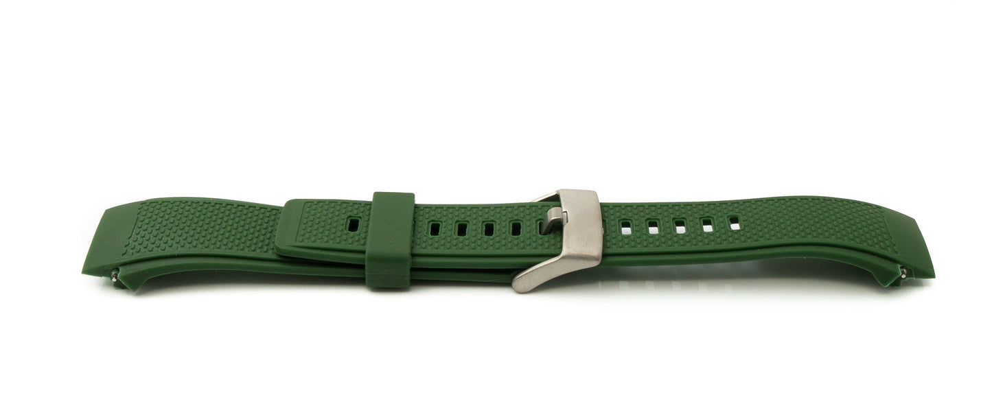 SYSTEM-S flexible silicone strap 20mm for Huawei Watch 2 Smartwatch in green 