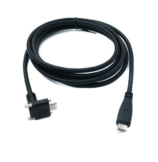 SYSTEM-S USB 3.1 Gen 2 Kabel 2 m Typ C Stecker zu Stecker Panel Mount Winkel Up Down Angled 10 Gbit/s 100W