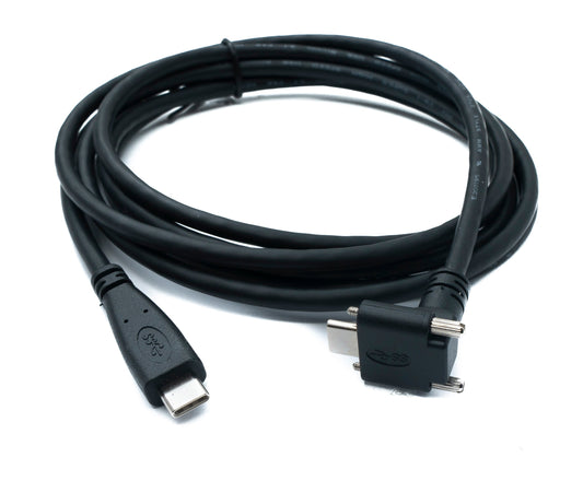 SYSTEM-S USB 3.1 Gen 2 Kabel 2 m Typ C Stecker zu Stecker Panel Mount Winkel Up Down Angled 10 Gbit/s 100W