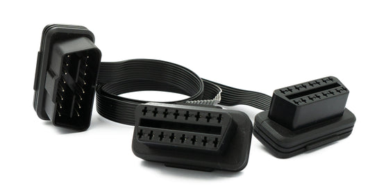 SYSTEM-S OBD Y Kabel 30 cm OBD 2 16pin J1962M Stecker zu 2x J1962F Buchse flach für Auto
