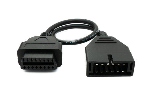 SYSTEM-S OBD Kabel 30cm OBD 2 Buchse für General Motors 12pin Schwarz für Auto Diagnose