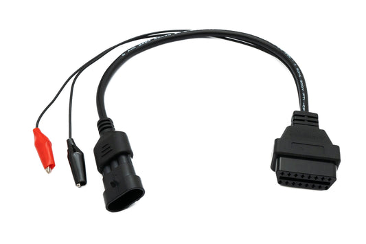 SYSTEM-S OBD Kabel 30 cm OBD 2 Buchse für Fiat 3pin in Schwarz für Auto Diagnose