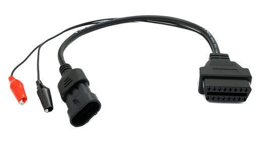 SYSTEM-S OBD Kabel 30 cm OBD 2 Buchse für Fiat 3pin in Schwarz für Auto Diagnose