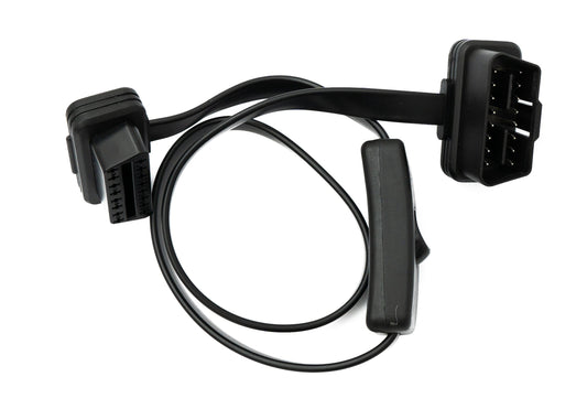 SYSTEM-S OBD Kabel 50 cm OBD 2 16pin J1962M Stecker zu J1962F Buchse flach Schalter Auto