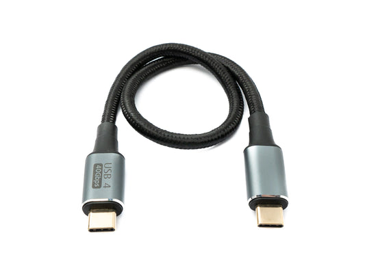 SYSTEM-S USB4 USB Kabel 30 cm Typ C Stecker zu Stecker 40 Gbit/s USB 4.0 geflochten Schwarz