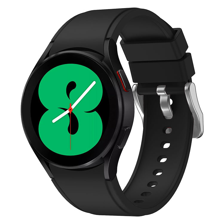 SYSTEM-S flexible silicone strap 20mm for Samsung Galaxy Watch 4 Smartwatch Black