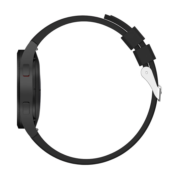 SYSTEM-S flexible silicone strap 20mm for Samsung Galaxy Watch 4 Smartwatch Black