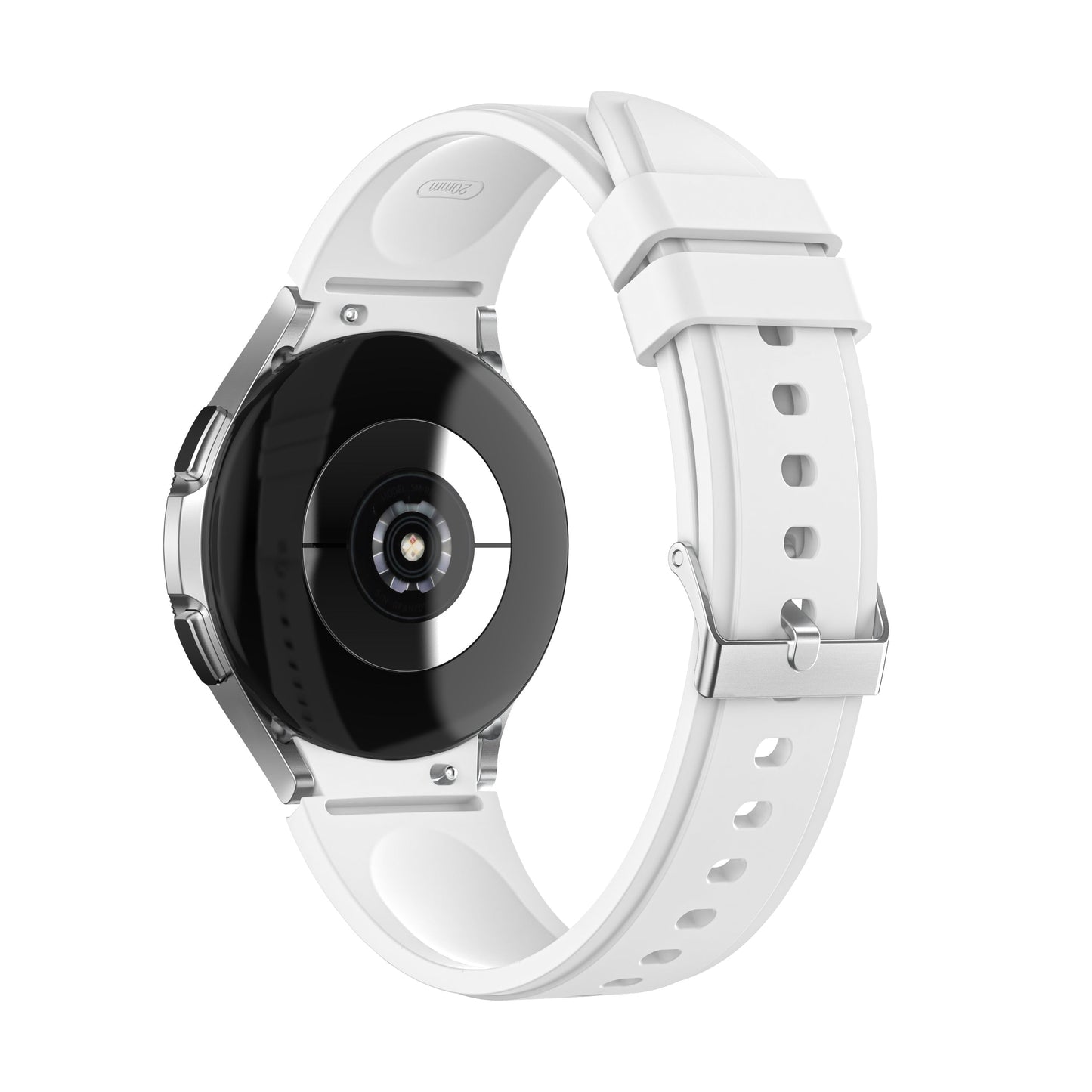 SYSTEM-S flexible silicone 20mm strap for Huawei Watch 2 Smartwatch in white