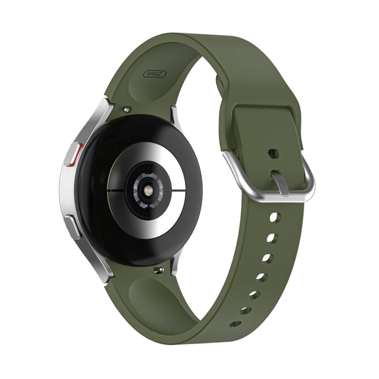 SYSTEM-S sveigjanleg sílikonól 20mm fyrir Samsung Galaxy Watch 4 snjallúr græn