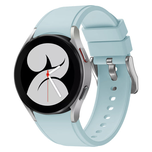 SYSTEM-S flexible silicone strap 20mm for Samsung Galaxy Watch 4 Smartwatch Light Blue
