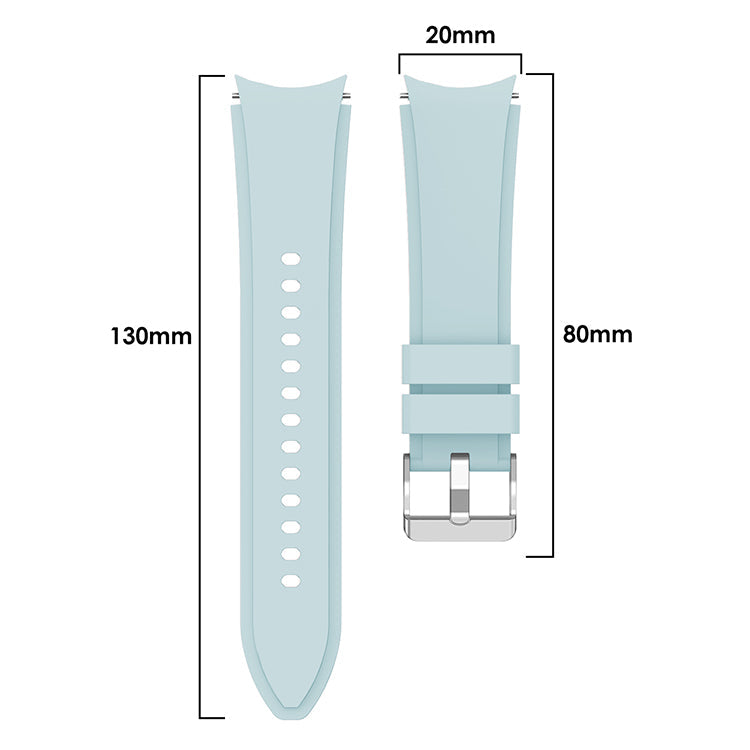 SYSTEM-S flexible silicone strap 20mm for Samsung Galaxy Watch 4 Smartwatch Light Blue
