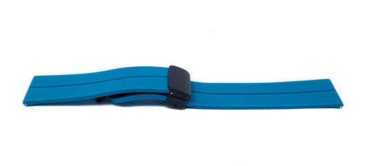 SYSTEM-S 20 mm silicone strap with folding clasp for Smartwatch in blue