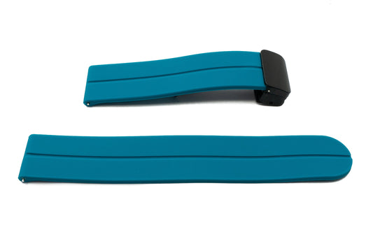 SYSTEM-S 20 mm silicone strap with folding clasp for Smartwatch in blue