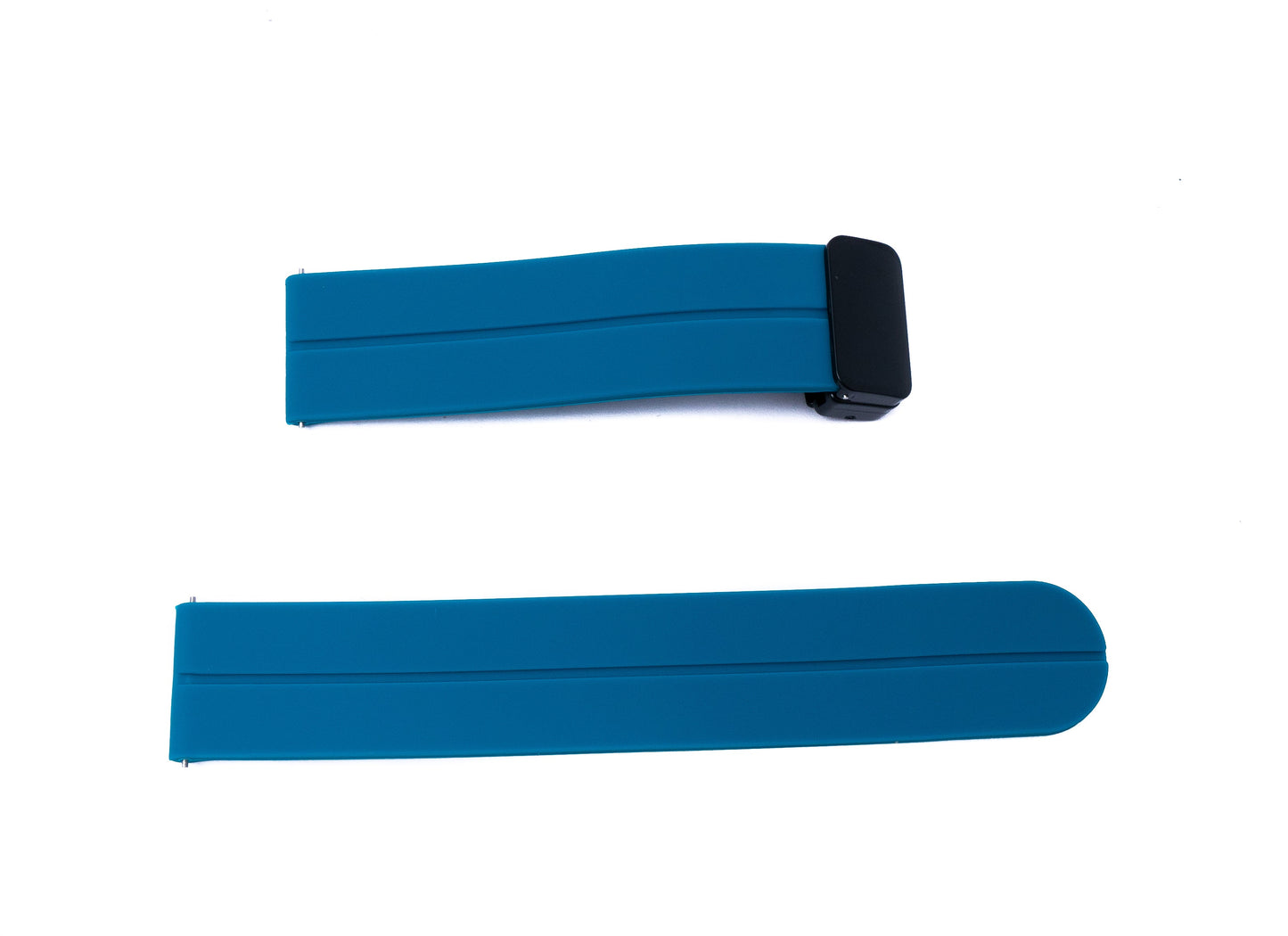 SYSTEM-S 20 mm silicone strap with folding clasp for Smartwatch in blue