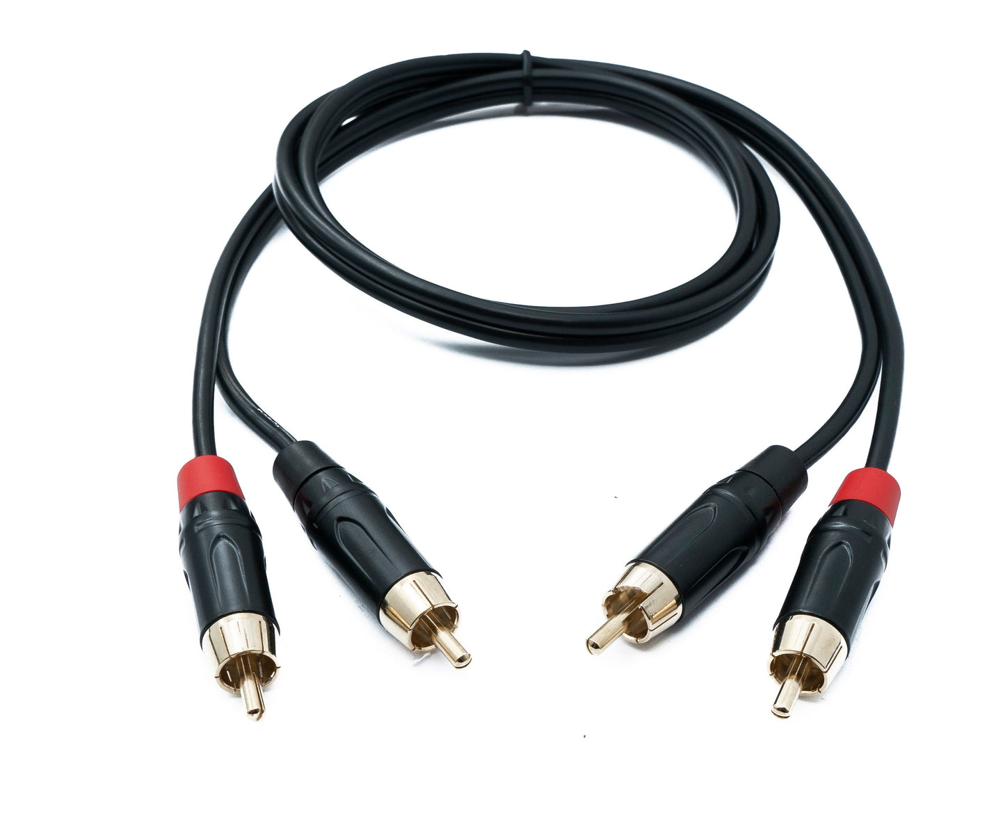 SYSTEM-S Audio Cinch 2 RCA cable 100 cm 2-pin plug to plug in black