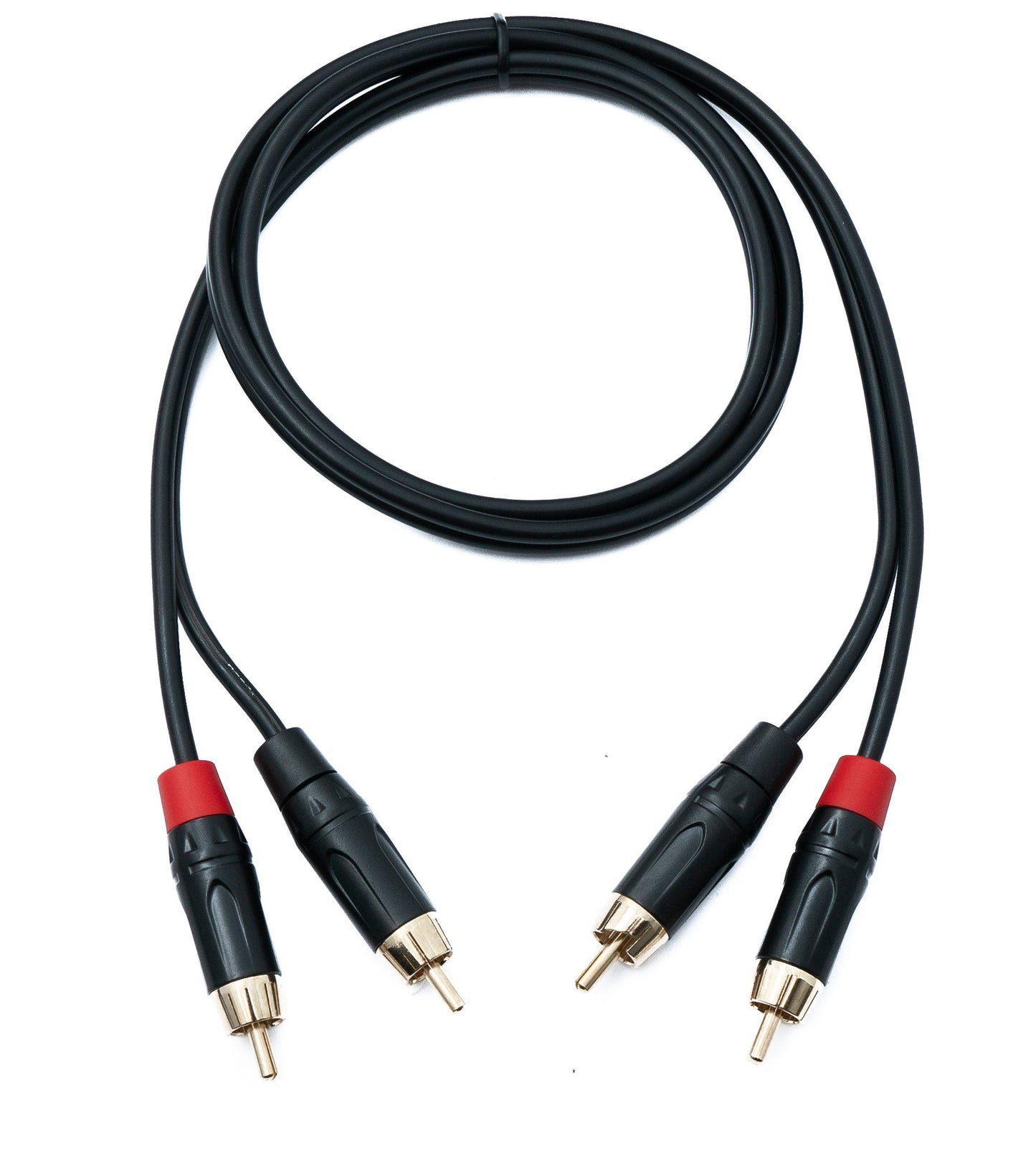 SYSTEM-S Audio Cinch 2 RCA cable 100 cm 2-pin plug to plug in black
