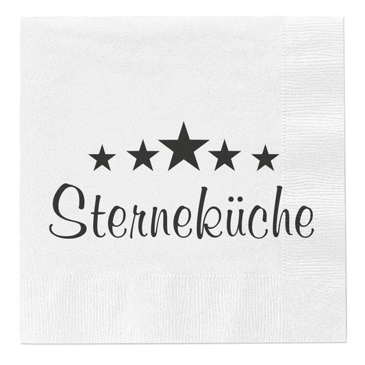 Servietten Sterneküche 80 Stück Party Spruch Feier Fest Tischdeko weiß 33x33 cm