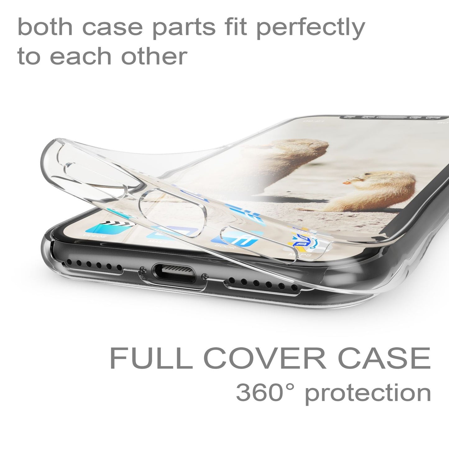 NALIA 360 gráðu hulstur fyrir Apple iPhone XS X glitrandi símahulstur sílikonhulstur