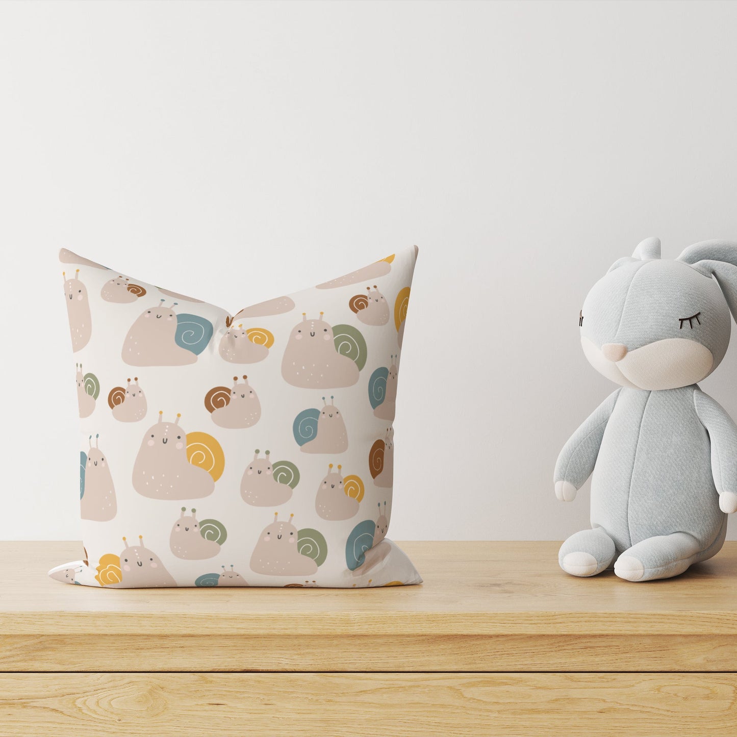 "Nordic Funny Snails" Children's Decorative Cushion