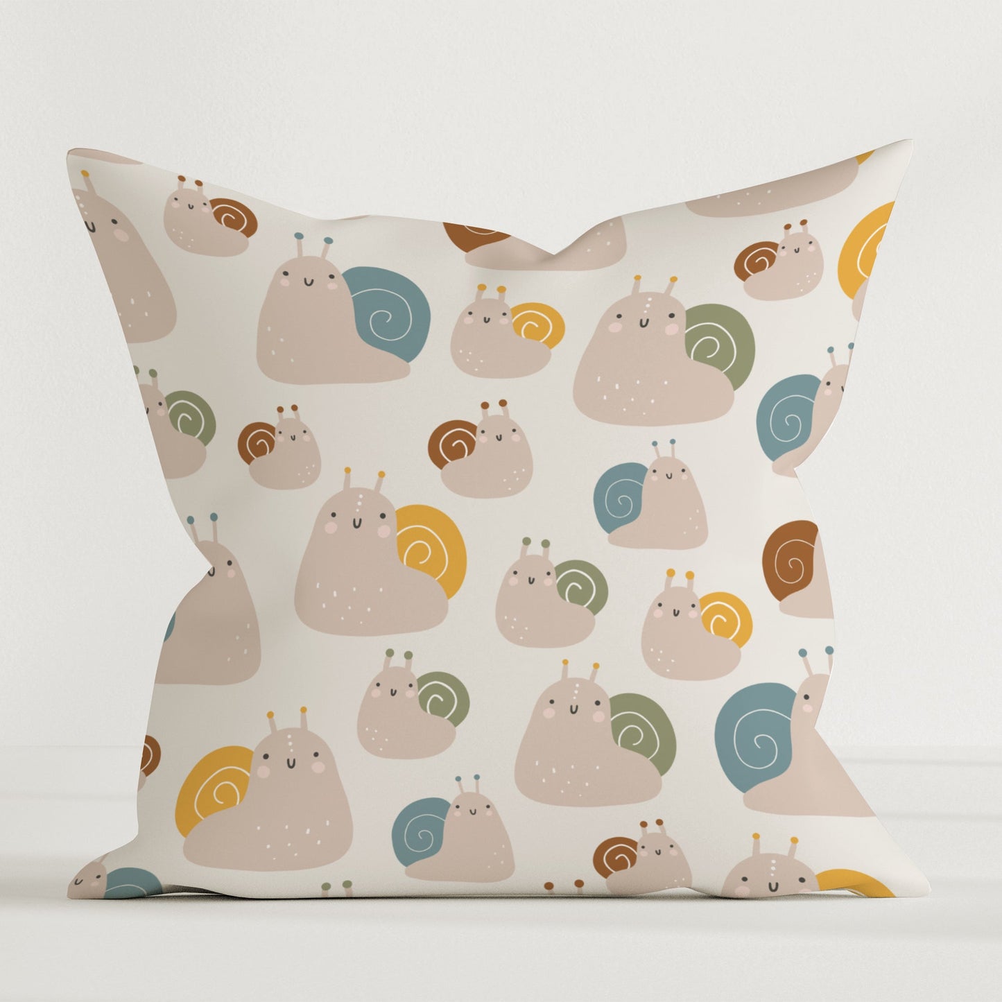"Nordic Funny Snails" Children's Decorative Cushion
