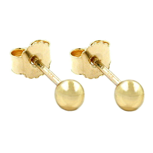 Eyrnalokkar með 3 mm kúlulaga holu 9 karata gulli